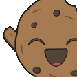 animated waving and smiling comic Cookie Twitch Emote without canvas