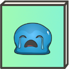 Canvas with a crying blue slime – Discord-Emote