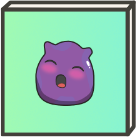 Canvas with a pruple slime making a gasm-face – Discord-Emote