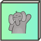 Comic elephant waving his hand – Discord-Emote