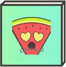 Water Melon with heart eyes- Comic Style Twitch Emote