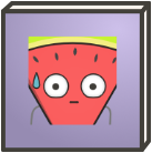 Shoked looking Water Melon - Comic Style Twitch Emote