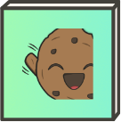 waving and smiling comic Cookie Twitch Emote