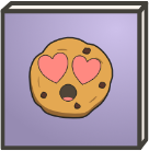 Comic Cookie with heart shaped eyes – Cookie-Twitch-Emote