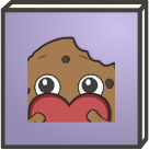 A comic cookie holding a heart. Cookie Twitch Emote