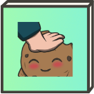 A comic cookie that gets pat. Cookie Twitch Emote